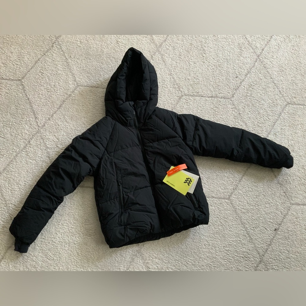 All in Motion Kids Black Hooded Puffer Jacket Size M